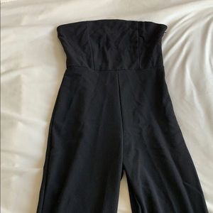 Black strapless jumpsuit